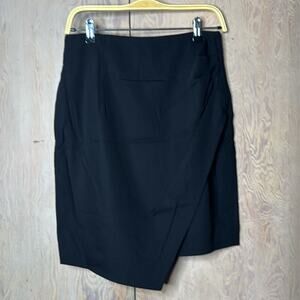 Vintage NWT Umberto Ginocchietti Black Asymmetrical Back Zippered Skirt
